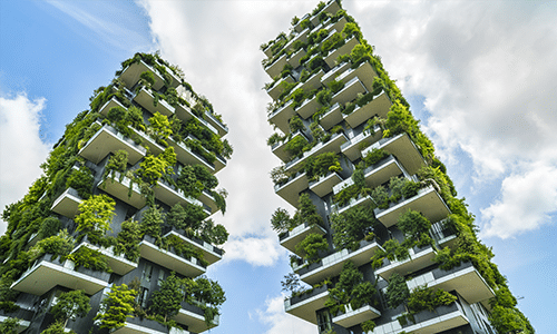 Modern skyscrapers and architecture (vertical gardens). Courtesy Shutterstock.